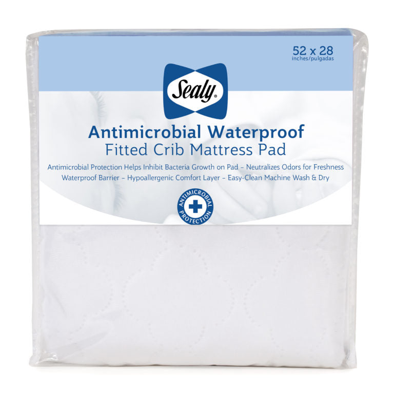 Sealy Antimicrobial Waterproof Toddler and Crib Mattress Pad