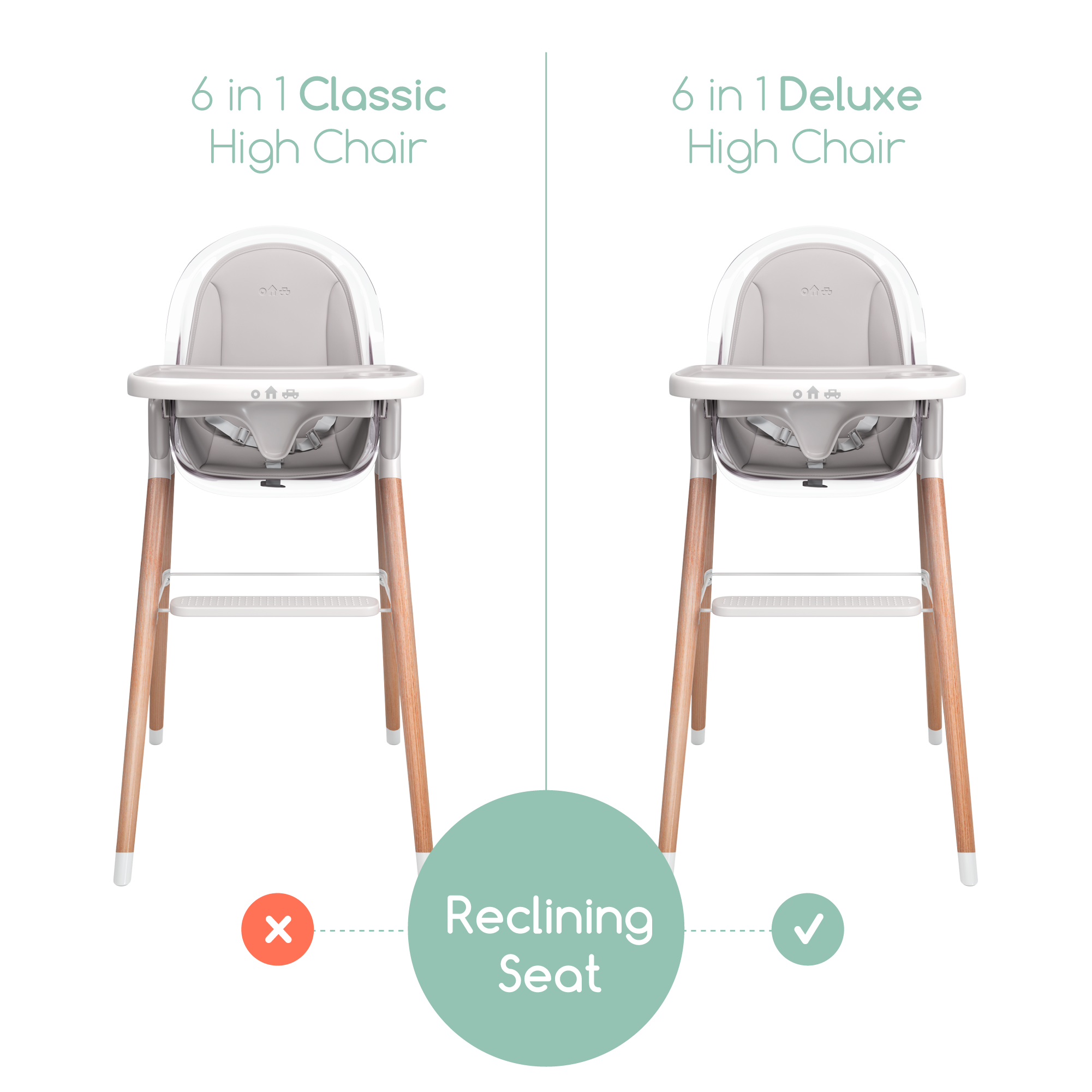 Stack Hi-Lo 6-in-1 Multi-Use High Chair - Sand
