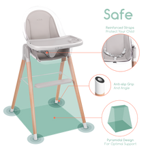 Load image into Gallery viewer, Children of Design Classic Non-Reclinable High Chair with Removable Seat Cushion
