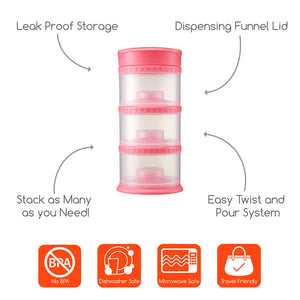 Innobaby Packin' SMART Stackable Storage System For Formula, Snacks, And More - 3 Tier