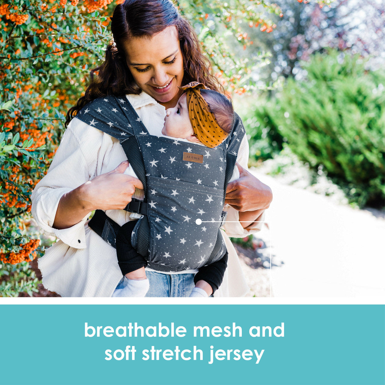 JJ Cole Luma Packable Carrier 4Position Baby Carrier Swaddles Baby