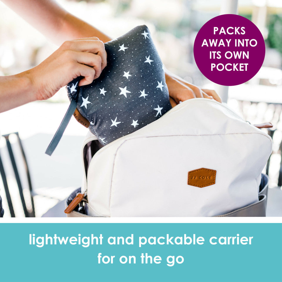 JJ Cole Luma Packable Carrier 4Position Baby Carrier Swaddles Baby