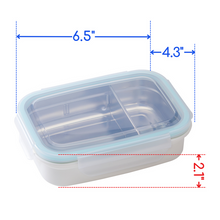Load image into Gallery viewer, Innobaby Keepin&#39; Fresh Stainless Divided Snack Or Lunch Box With Lid - 19oz.
