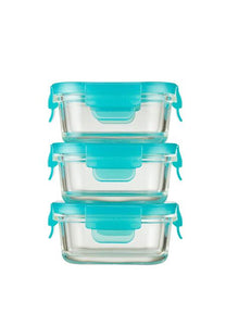 Innobaby Preppin' SMART EZ Lock Glass Container, Rectangle / 5oz (3 Pack) - Mega Babies