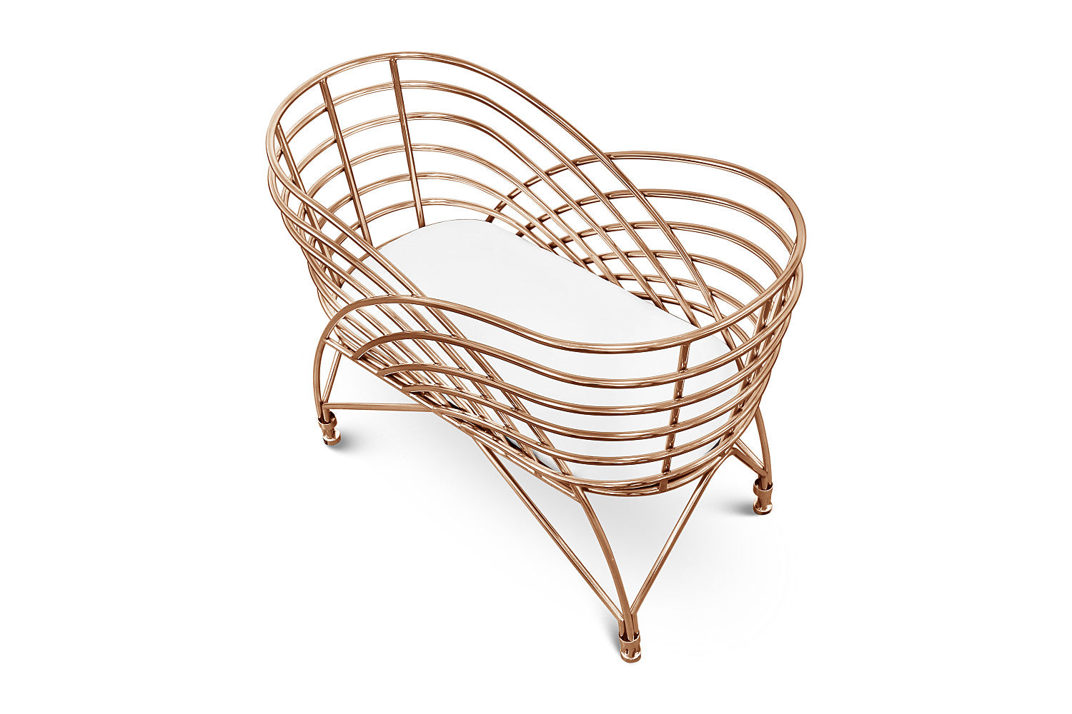 Nursery Works Aura Metal Baby Bassinet - Rose Gold - Mega Babies