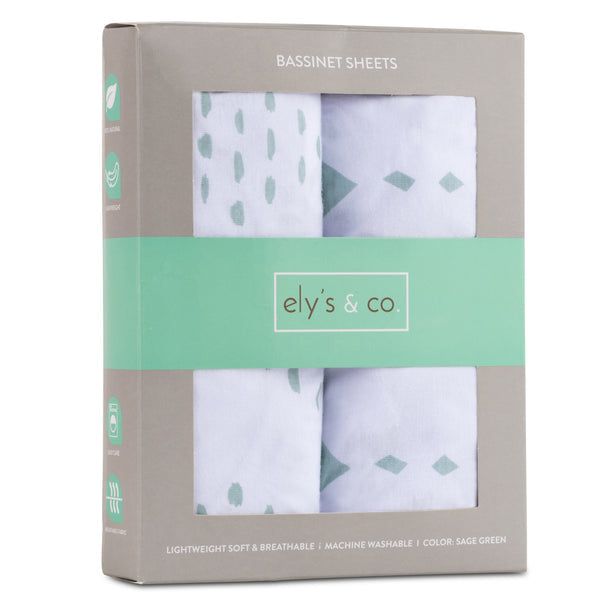 Ely's & Co. Cotton Bassinet Sheet - 2 Pack