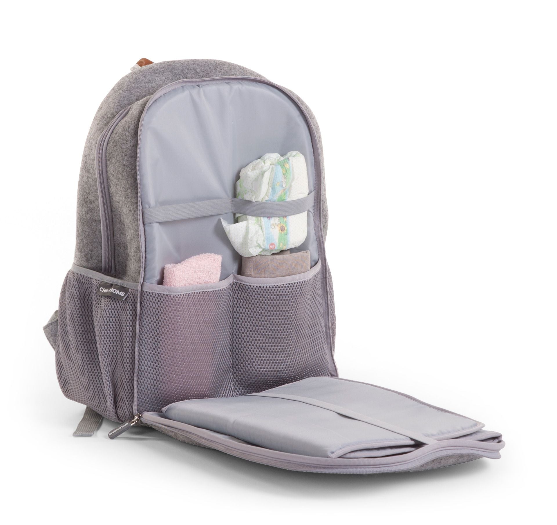 childhome care backpack leather brown Childhome Nursery Backpack