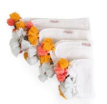 Load image into Gallery viewer, Childhome Pack of 4 Tetra Cotton Cloths With Tassel
