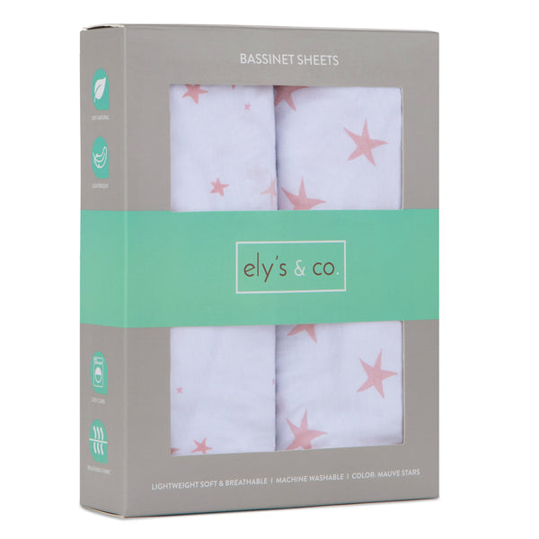 Ely's & Co. Cotton Bassinet Sheet - 2 Pack