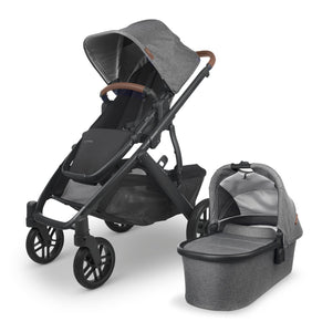 The UPPAbaby Vista V2 featured by Mega babies also comes in a charcoal mélange shade.