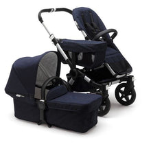Load image into Gallery viewer, Bugaboo Donkey² Mono Extension Set Complete Set - Classic: Aluminum / Dark Navy - Convertible Stroller
