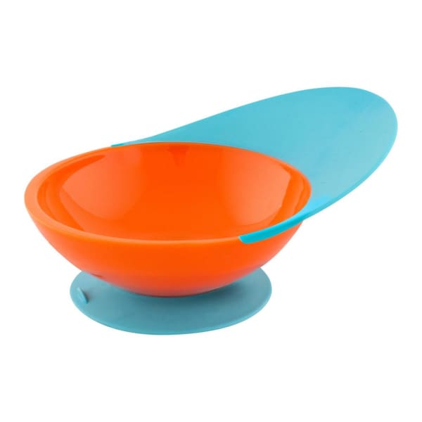 Catch Bowl With Spill Catcher - Blue/Orange - Baby Feeding