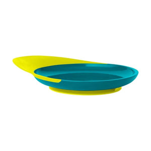 Catch Plate With Spill Catcher - Teal/Yellow - Baby Feeding