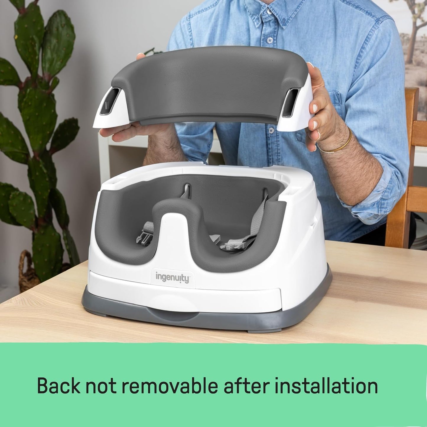 Ingenuity Baby Base 2-in-1 Booster Feeding and Floor Seat with Self-Storing Tray