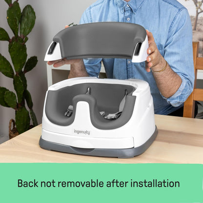 Ingenuity Baby Base 2-in-1 Booster Feeding and Floor Seat with Self-Storing Tray