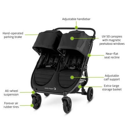 Double stroller with rubber tires new arrivals
