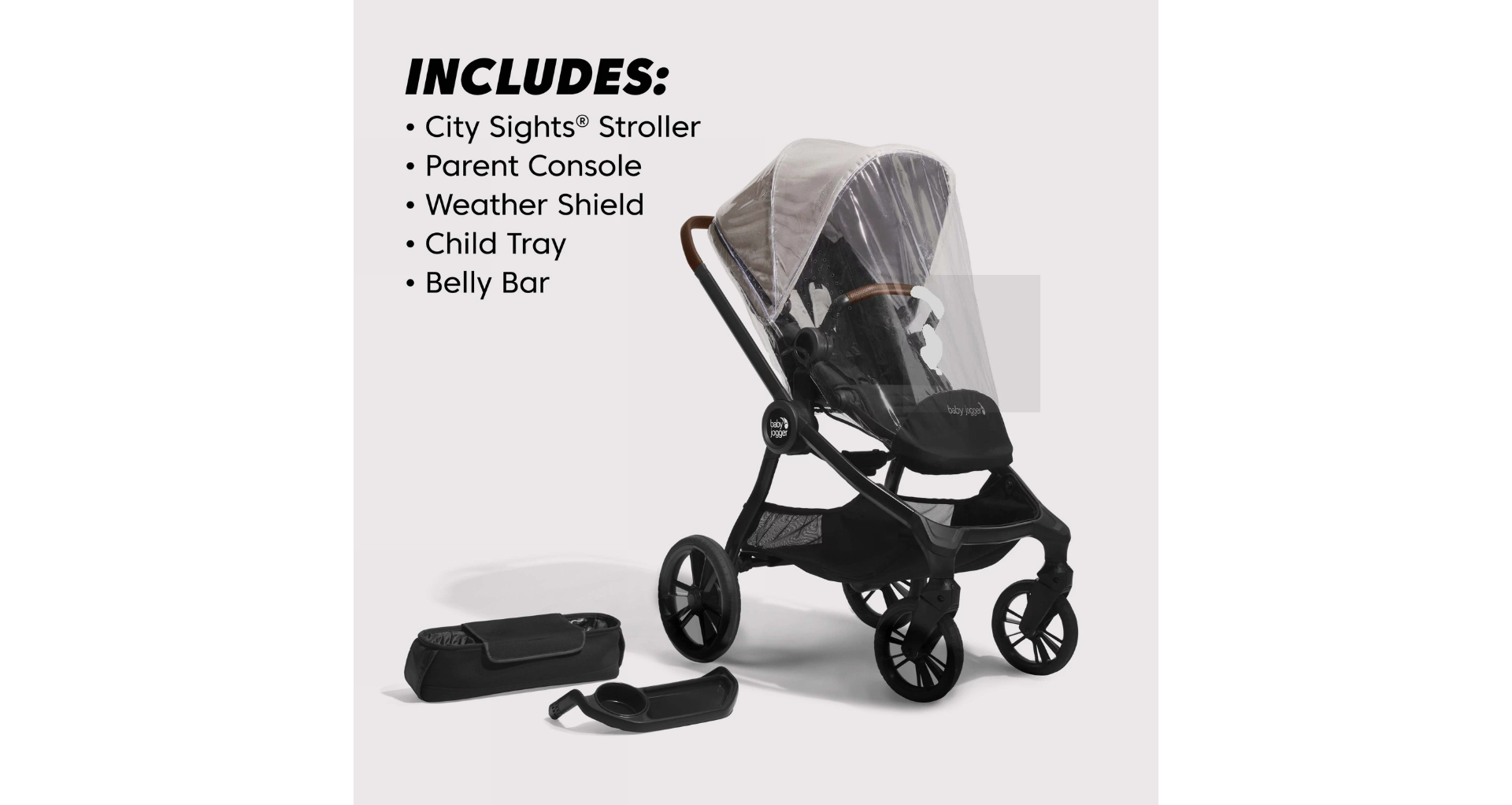 baby jogger city sights Baby Jogger City Sights Stroller Bundle in Frosted Ivory