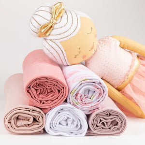 Ely's & Co. Jersey Knit Cotton Swaddle Blanket and Beanie Hat Gift Set