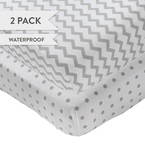 Ely's & Co. Waterproof Crib Sheet - 2 Pack