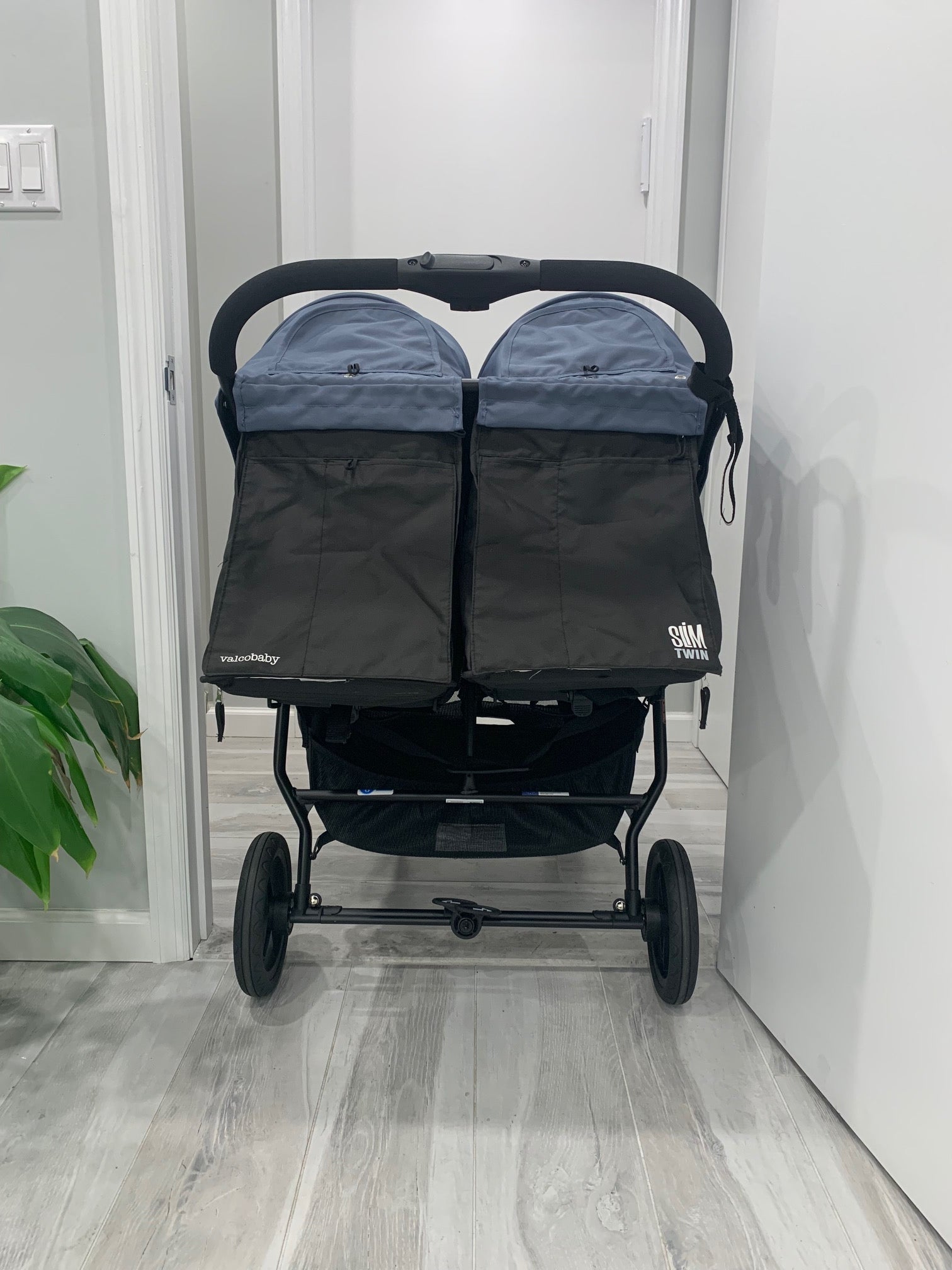 Slim double stroller sale
