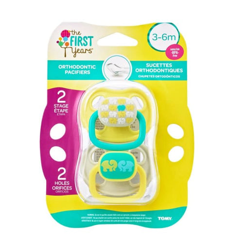 The First Years 2Pk The First Years 3-6 Mo Ortho Pacifier - Neutral Animal Pattern - Pacifiers