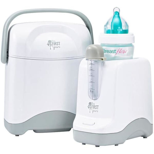 The First Years Night Cravings Bottle Warmer & Cooler - With Sanitizer Hood - Baby Bottle Accessories