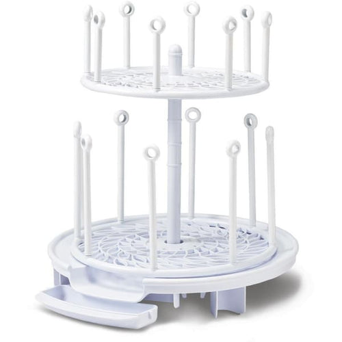 The First Years Spin Stack Drying Rack - White - Updated Pegs - Baby Feeding