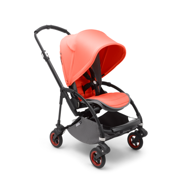 【格安】bugaboo bee5ベビーカー ブラックフレーム　グレーメランジ&赤 格安】bugaboo bee5ベビーカー ブラックフレーム グレーメランジ
